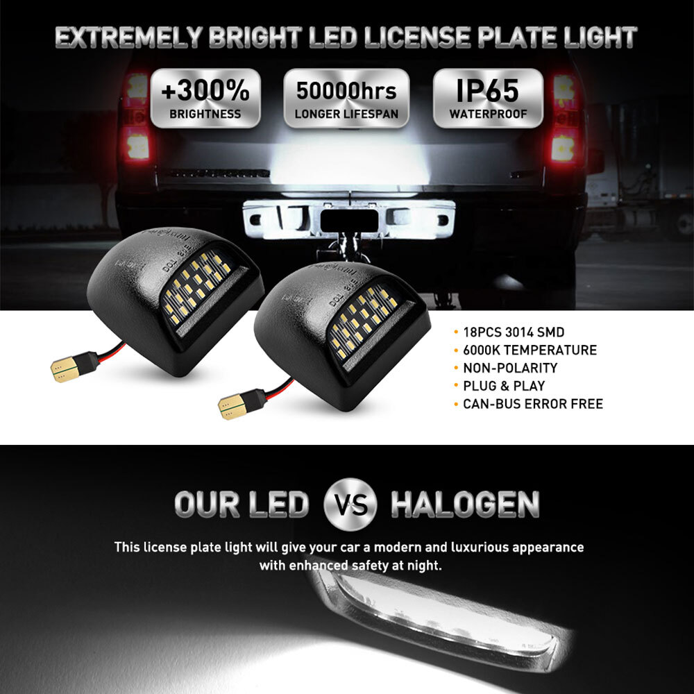 AUXITO 2x Plate License LED Light For Chevy 2000-2006 Tahoe Suburban GMC Yukon