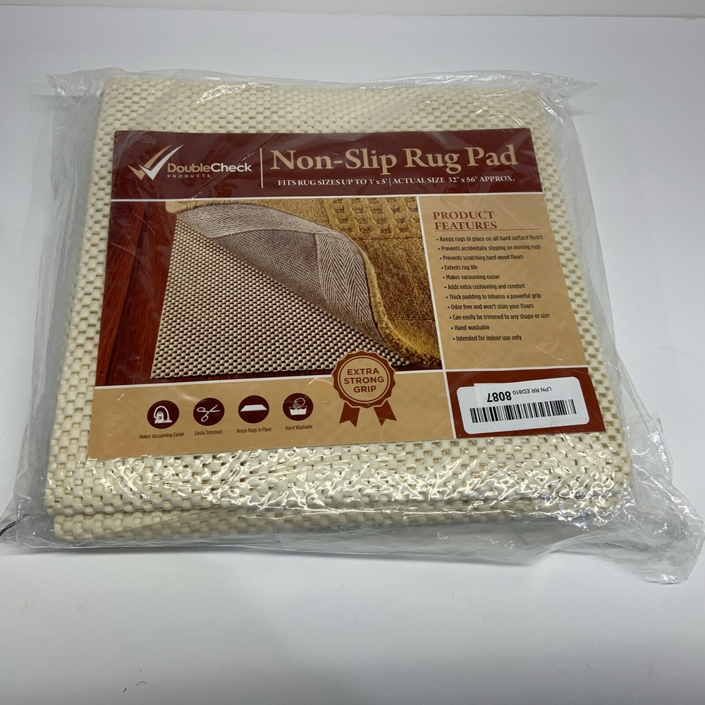 Non-Slip Double Check Rug Pad for Hard Floors 3x5 Feet-image