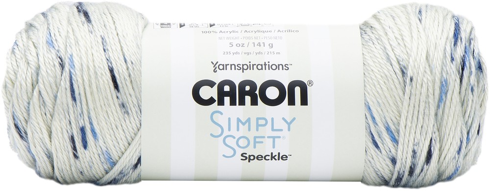 Caron Simply Soft Speckle Yarn Blue Gingham Pack of 1 Skein