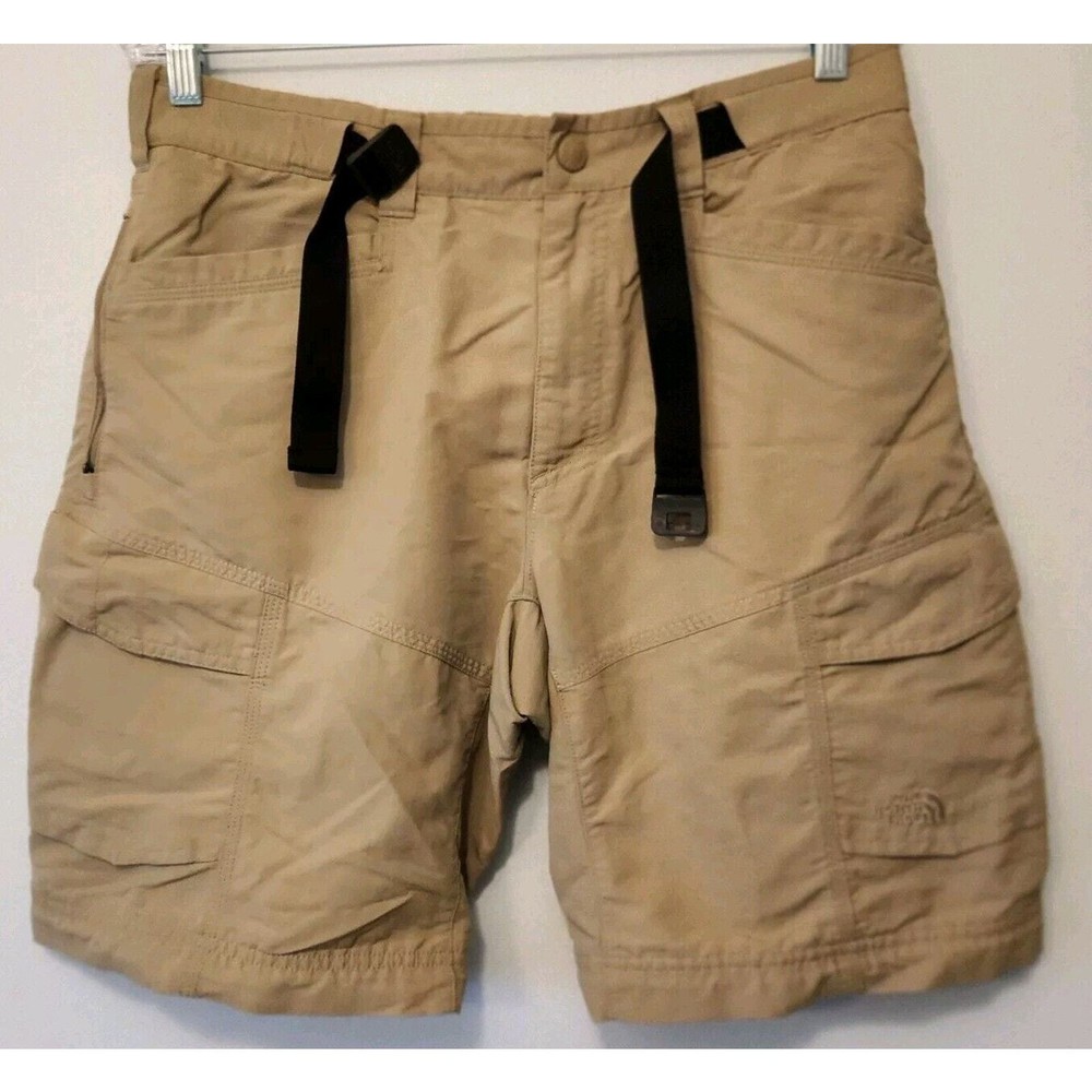 The North Face Mens Medium Khaki Cargo Hiking Shorts with Belt  