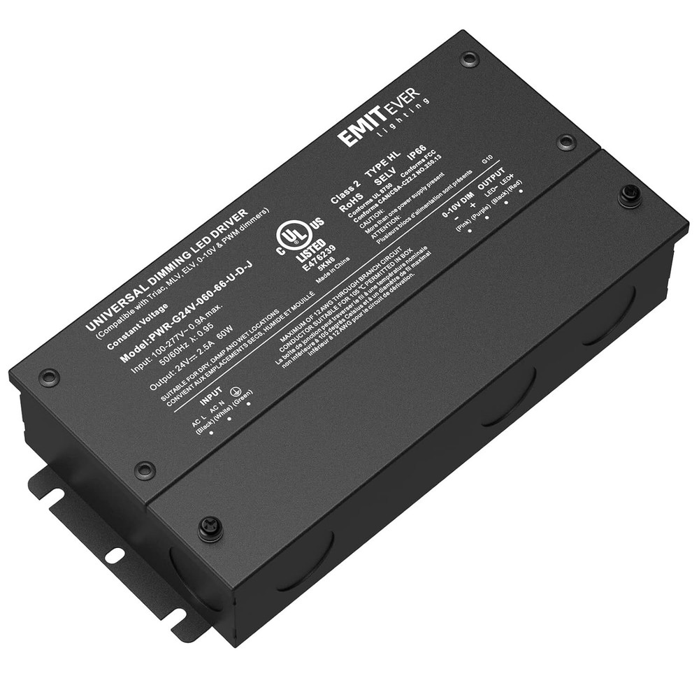 60W Dimmable LED Driver, 24V Triac Dimmable Power Supply, AC to DC Transformer..