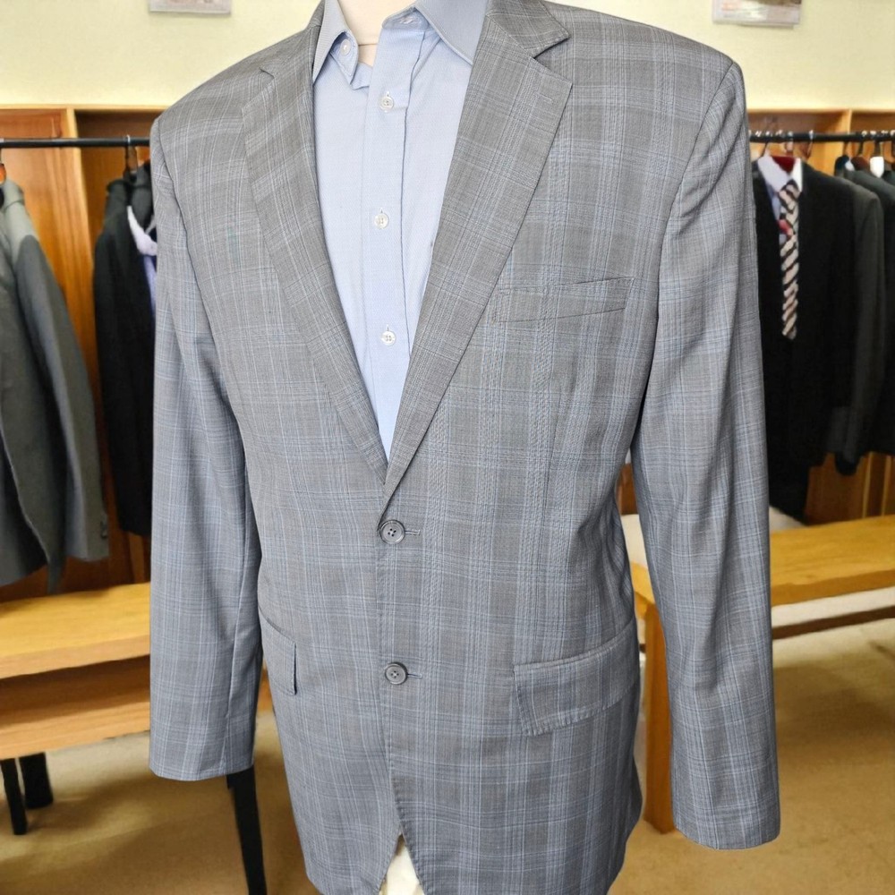 Bespoke Full Canvas Blazer 44L By William Wilson Bespoke Working Cuff Glenplaid