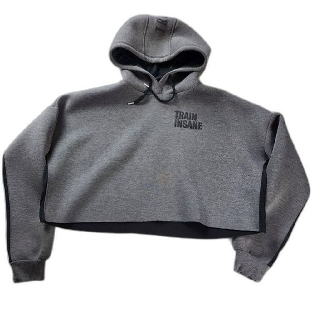Atmosphere Grey Crop Boxy Workout Hoodie Train Insane Top Size 12