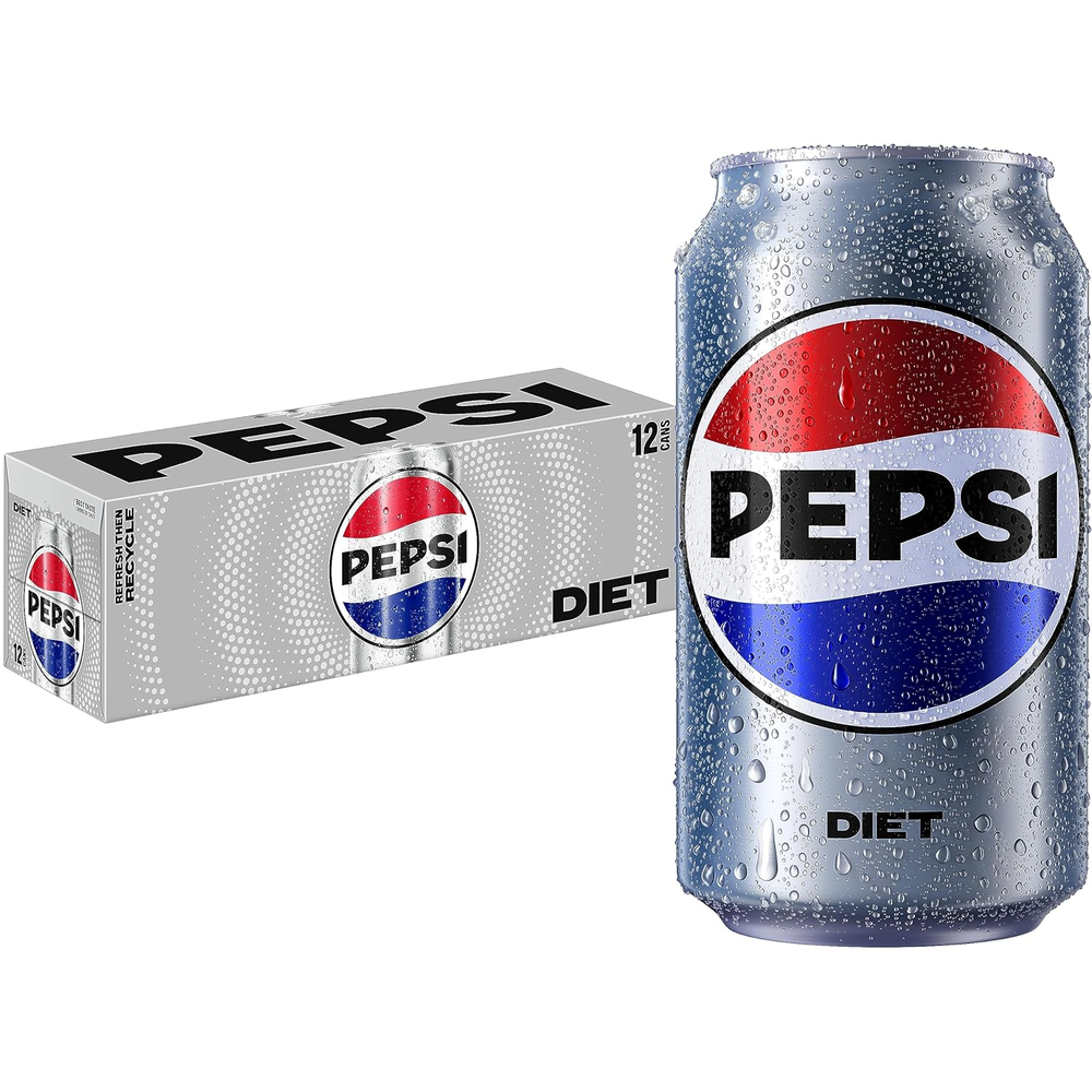 Diet Pepsi Cola Soda, 12 Fl Oz Cans (Pack of 12)