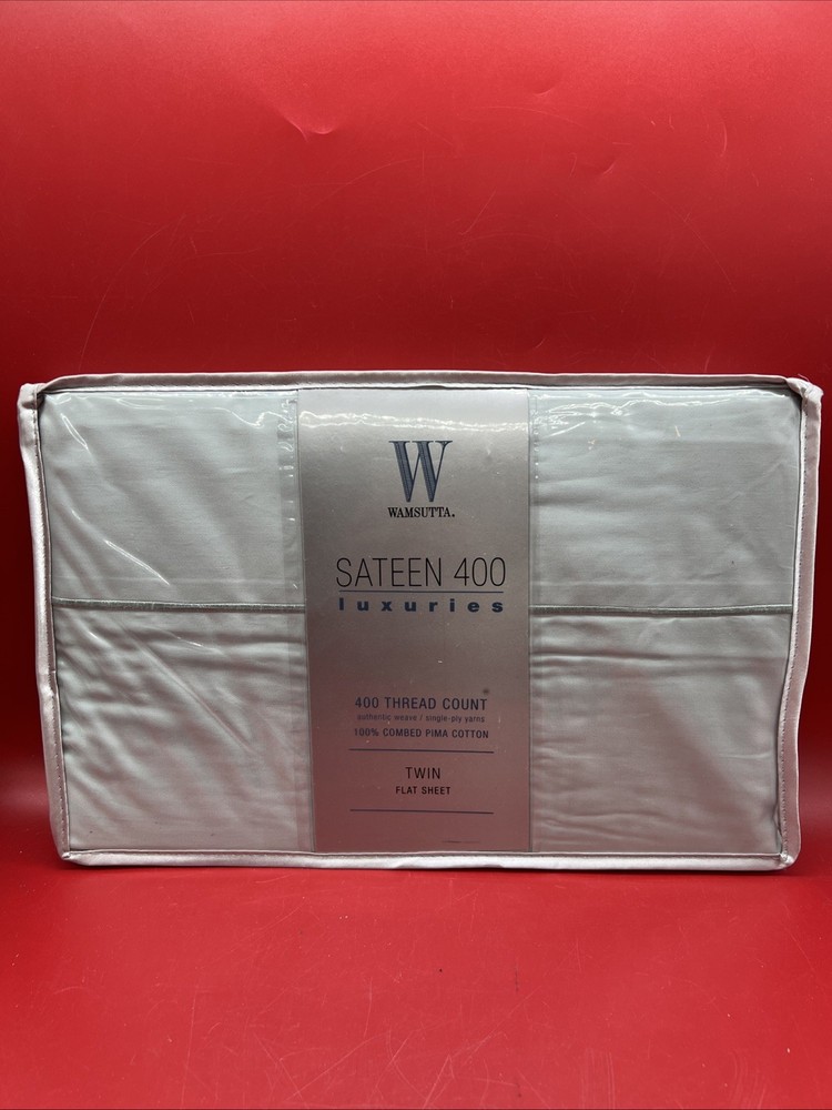 NEW Wamsutta Sateen Luxuries 400 TC 100 Combed Pima Cotton Twin Flat Sheet