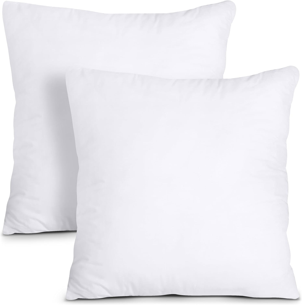 Utopia Bedding 18x18 Inch White Throw Pillow Insert Pack of 2 for Bed and Home Decor