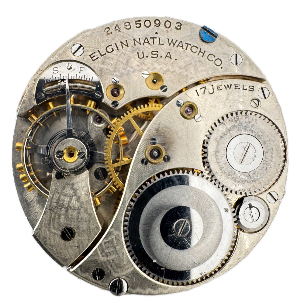 Antique 12s 1922 Elgin 17 Jewel Mechanical Hunter Pocket Watch Movement 344 USA