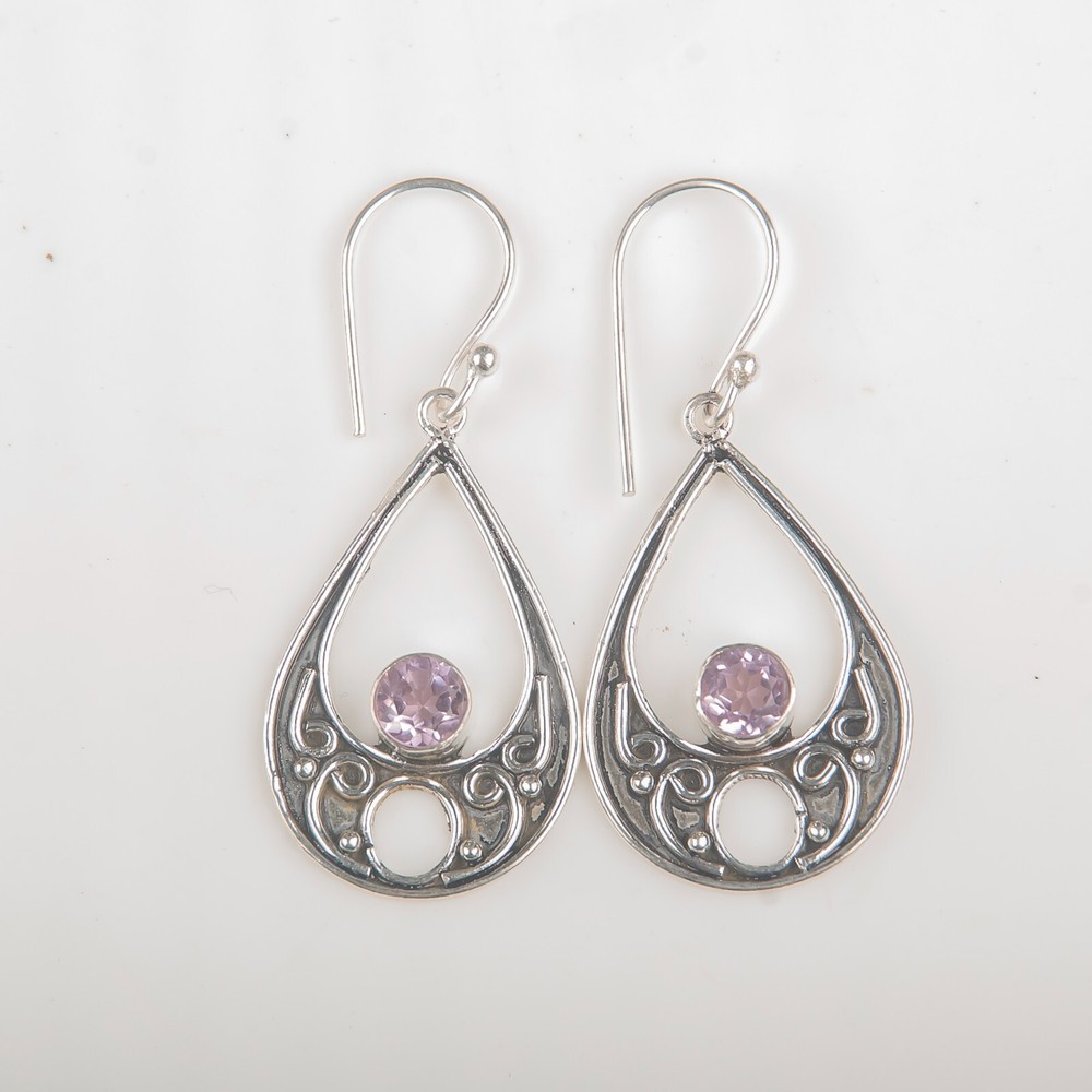 Morganite Gemstone 925 Sterling Silver Drop Earrings for Girls
