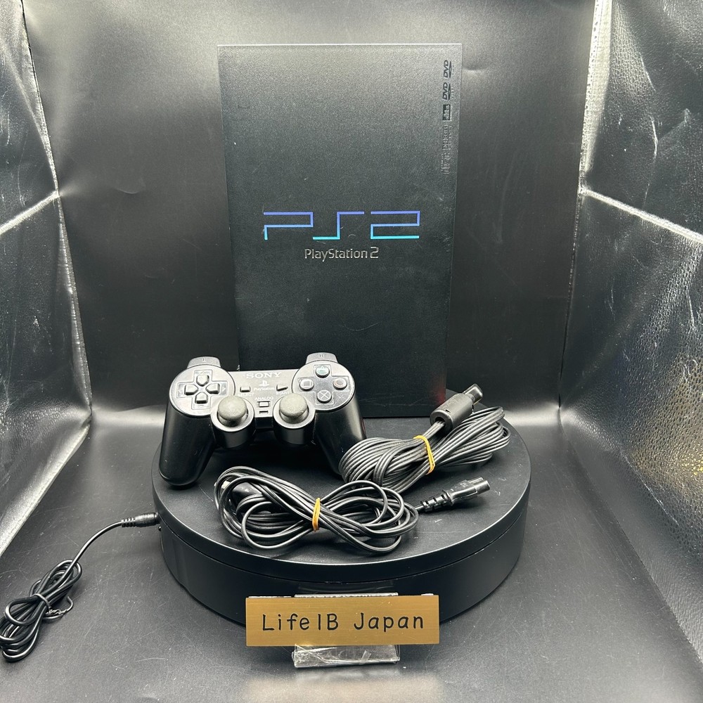 PS2 PlayStation 2 Console SCPH-50000 Midnight Black with Controller and Cables