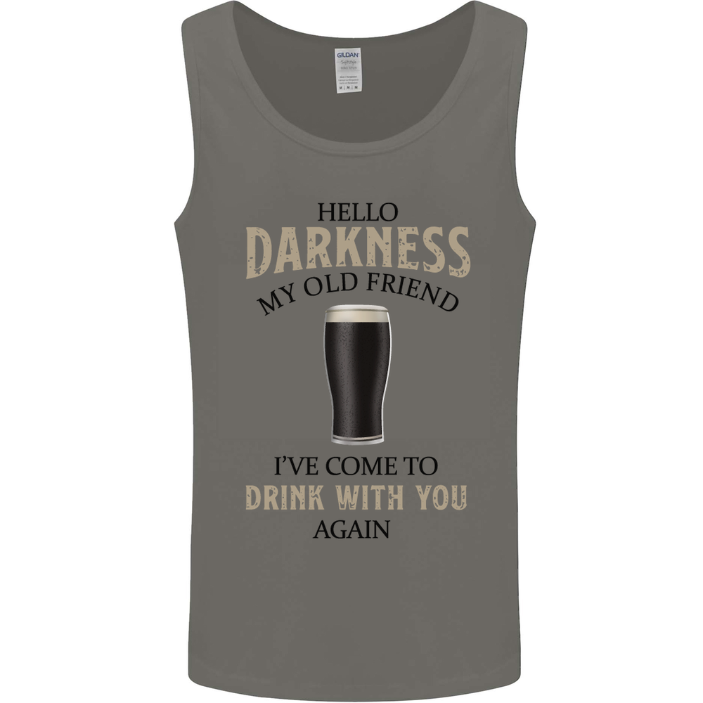 Hello Darkness My Old Friend Funny Alcohol Mens Vest Tank Top