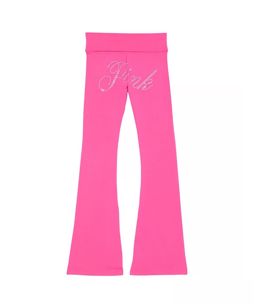 Victoria’s Secret, PINK, XL, LE, ALL DAY COTTON BLING FOLDOVER FLARE LEGGINGS