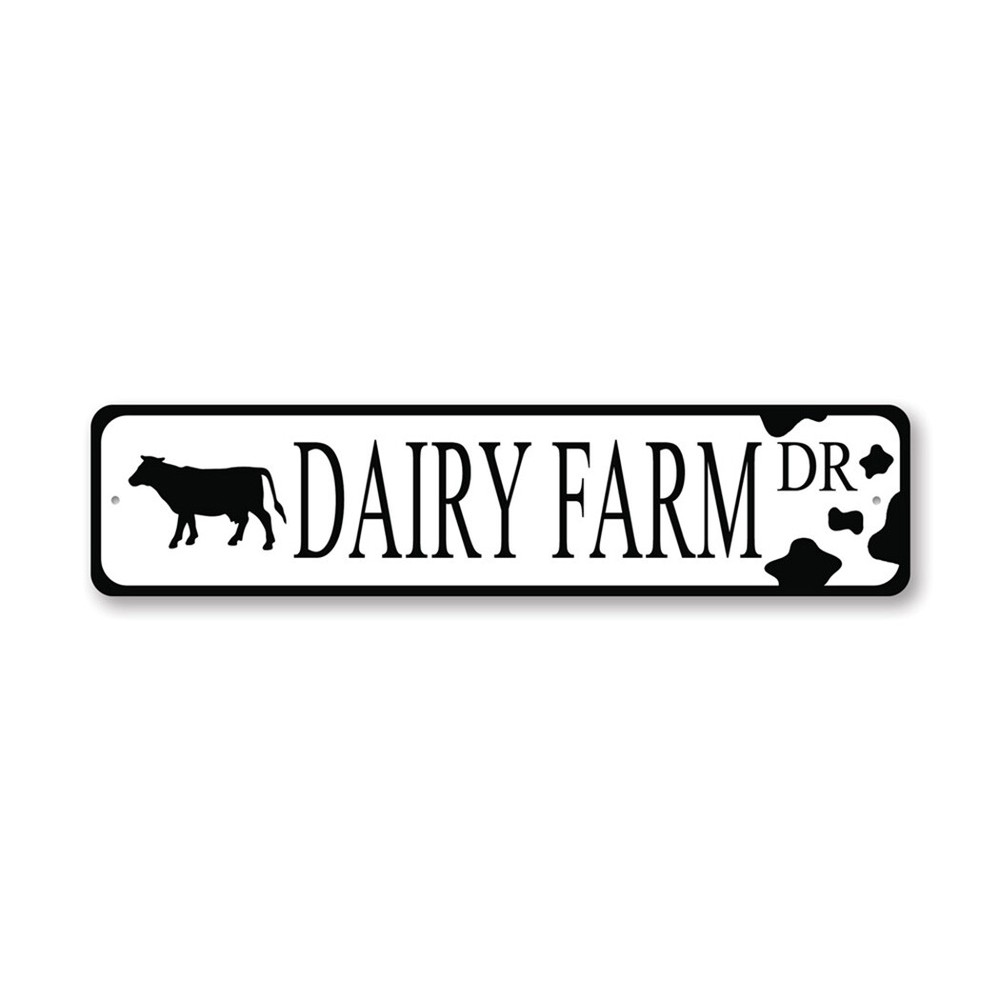 Vintage Dairy Farm Street Metal Sign Rustic Wall Decor