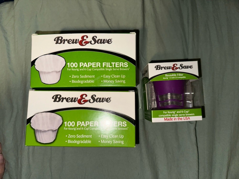 Brew & Save Reusable Coffee Filter Container and Brand New Paper Filters (200)