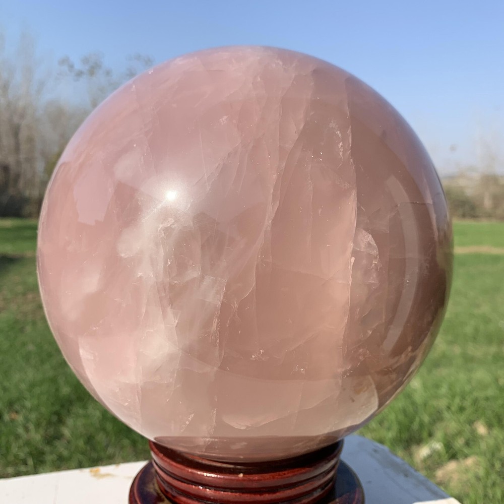 20.52LB Natural Crystal Pink Rose Chakra Quartz Sphere healing ball Specimen