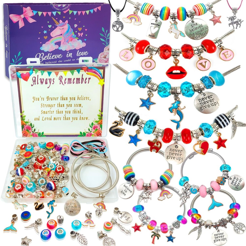 Klmars A-1 DIY Charm Bracelet Craft Kit for Jewelry Making