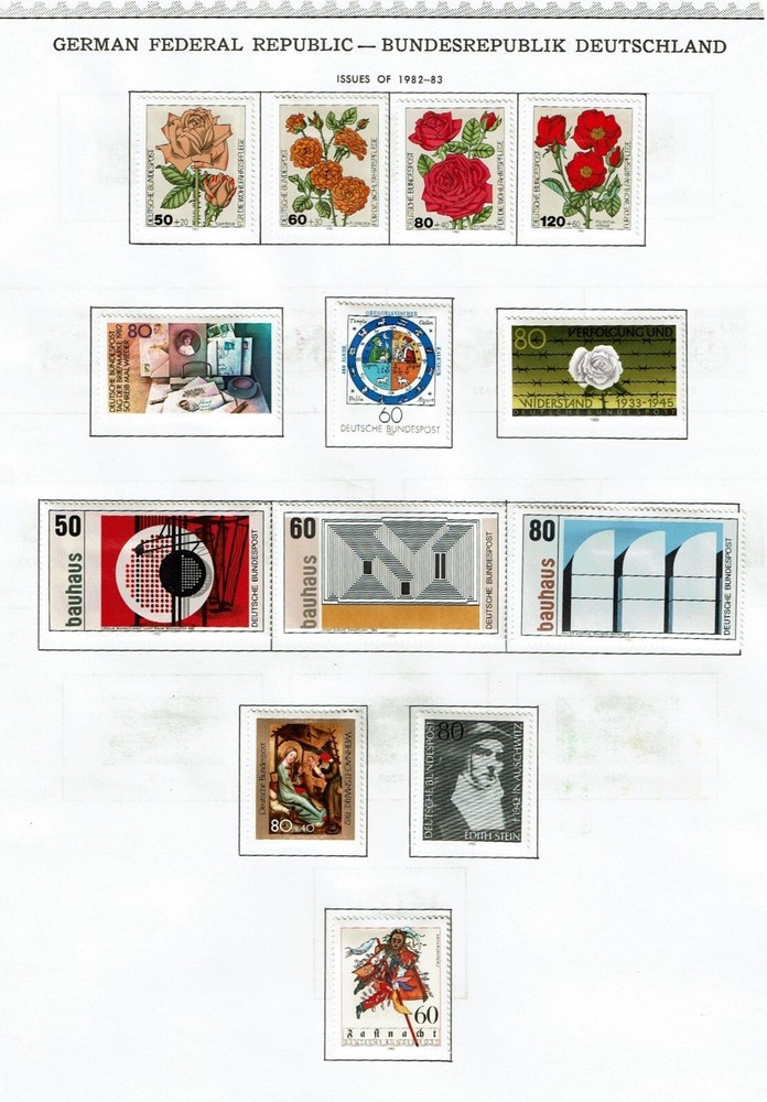 1982-3 Germany Federal Rep Album Page of 13  Sc#1383- M/H/OG  See Note