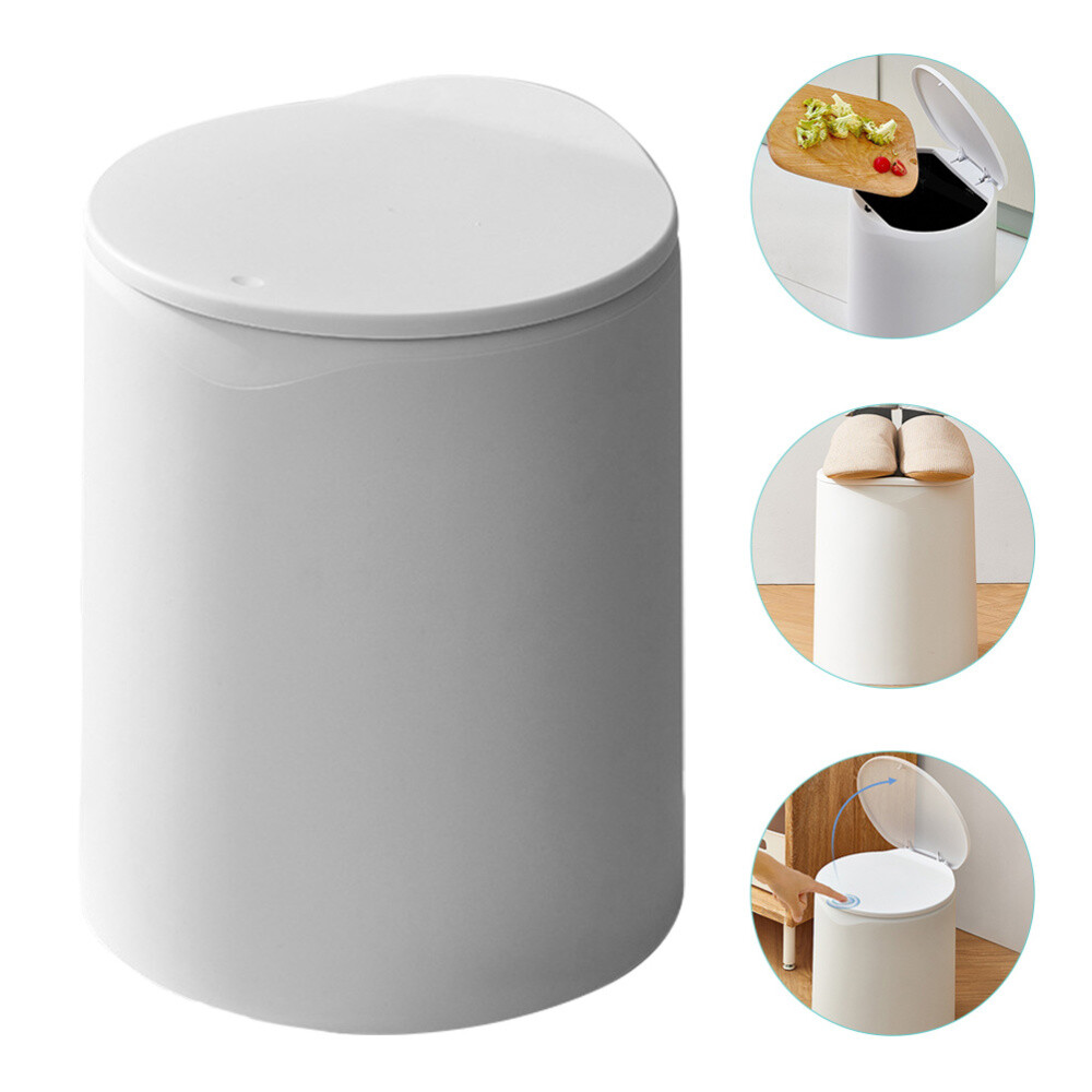 Trash Black Small Bin Garbage Can Household Waste Paper Container Office