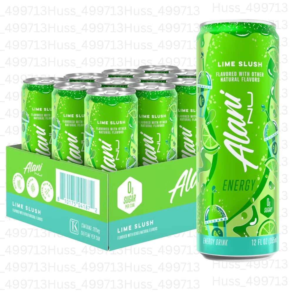 Alani Nu Lime Slush Energy Drink 12 oz NEW Unreleased Flavor 2026 (Pack of 12)