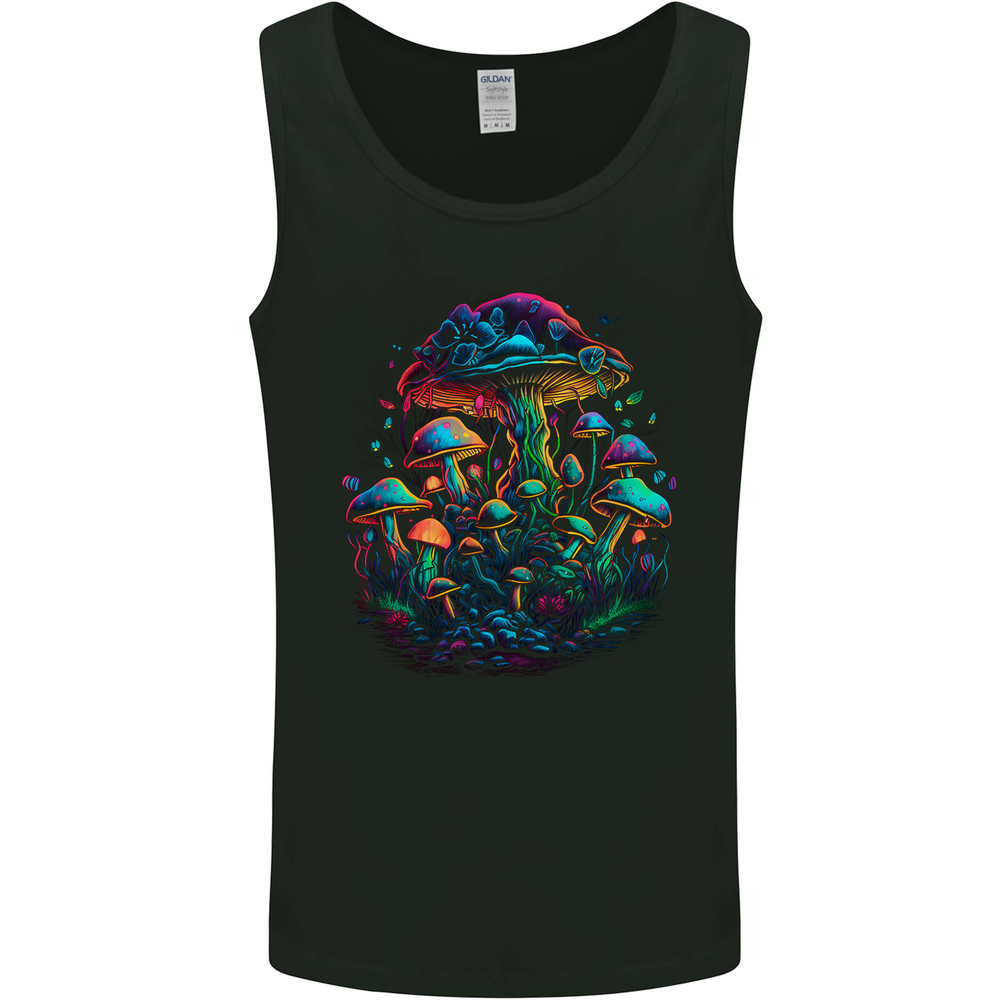 Psychedelic Magic Mushrooms Trippy LSD Mens Vest Tank Top