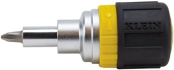 Klein Tools 32593 6-in-1 Ratcheting Stubby Screwdriver with Multiple Bits #GH45843