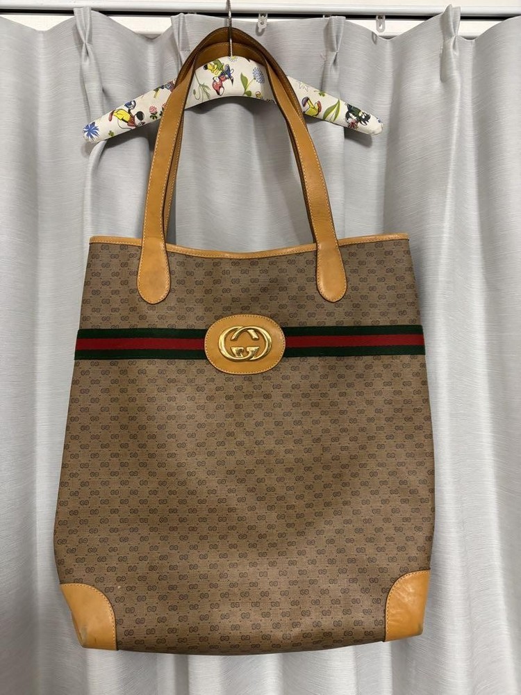 Vintage Gucci Micro GG Pattern Tote Bag