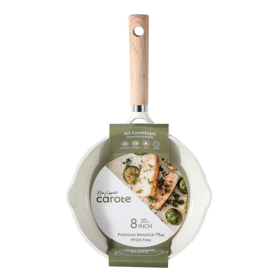 Carote 8-Inch White Granite Nonstick Skillet - Induction Safe Pan