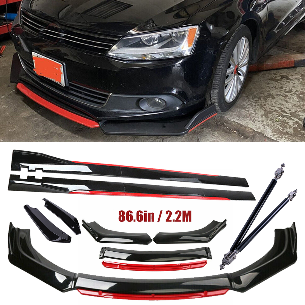 For VW Volkswagen GTI Front Bumper Lip Spoiler Splitter Side Skirt Body Glossy