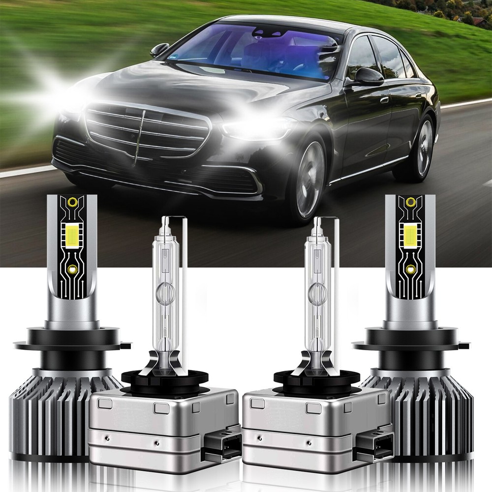 For Mercedes-Benz S500 2007-2016 LED HID Headlight Hi Low Bulbs H7 D1S 6500K