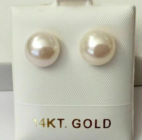 Wholesale AAA Akoya 14-15mm White Pearl Earrings in 14k Gold Limited Time Offer-image