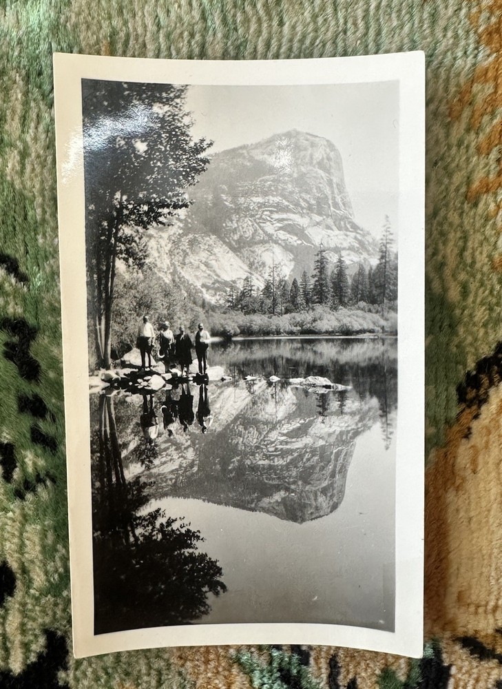 Vintage 1940s Yosemite National Park b&w snapshot photo Velox film photograph