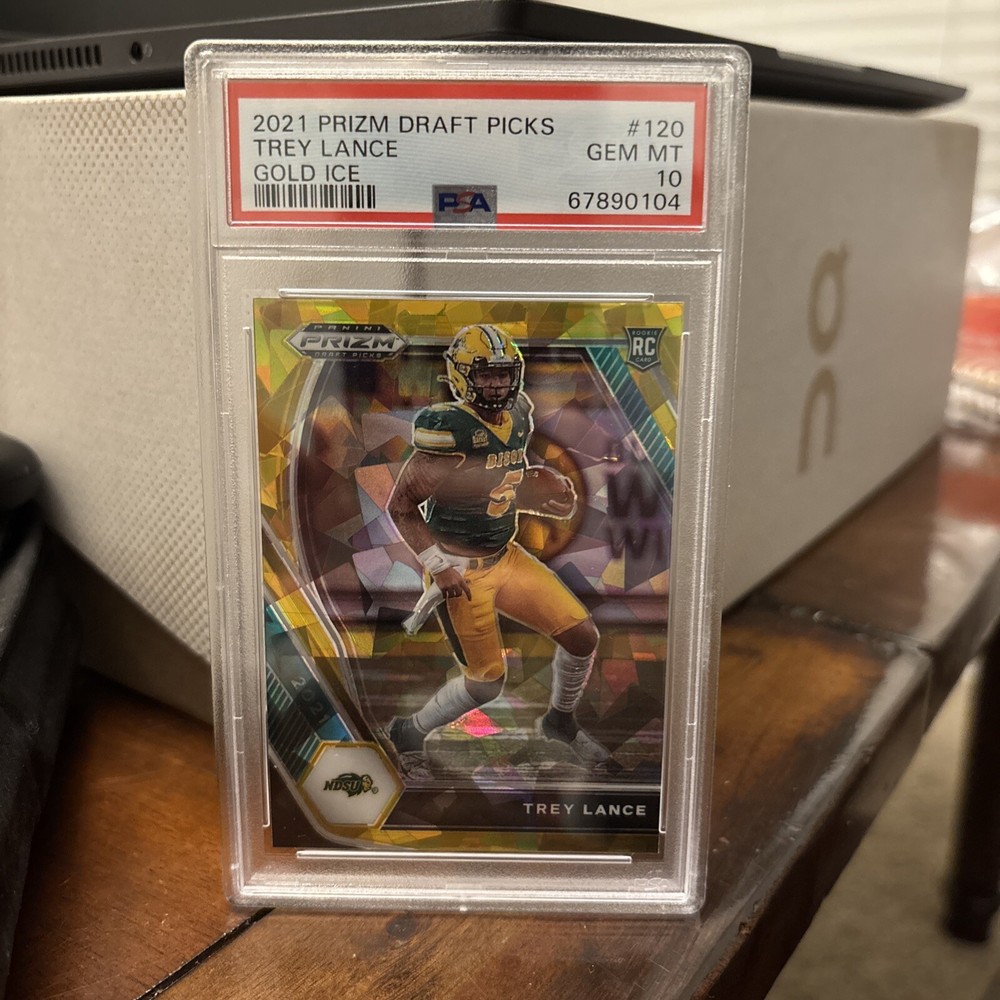 2021 Panini Prizm Draft Picks Gold Ice Trey Lance RC PSA 10 Gem Mint