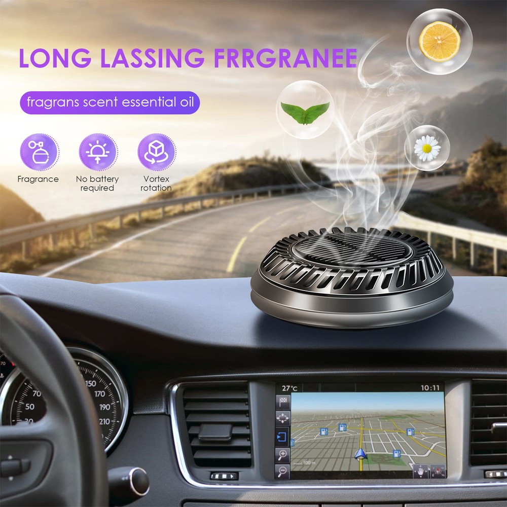 Solar Powered Car Rotating Aromatherapy Car Air Freshener Fragrance Car Ornament