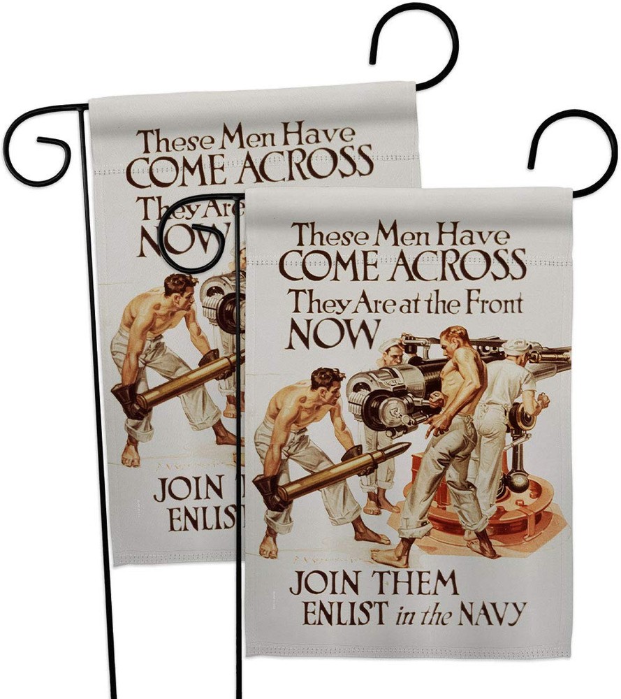 Join Them Enlist Garden Flag 2pcs Pack Armed Forces Navy USN Seabee United St...