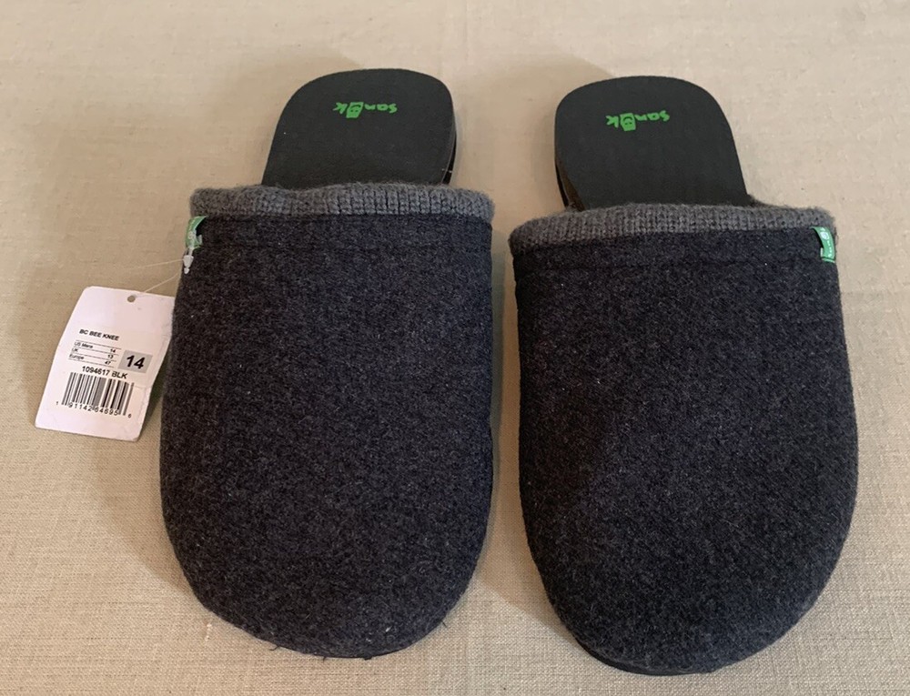 Sanuk 1094617 Slipper Scuff Yoga Mat Mens Black Sz 14