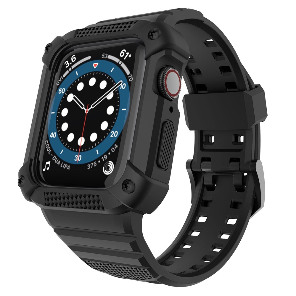 Rugged Apple Watch Band Strap Bumper Case Cover For iWatch SE 8 7 6 5 4 3 2 1 US