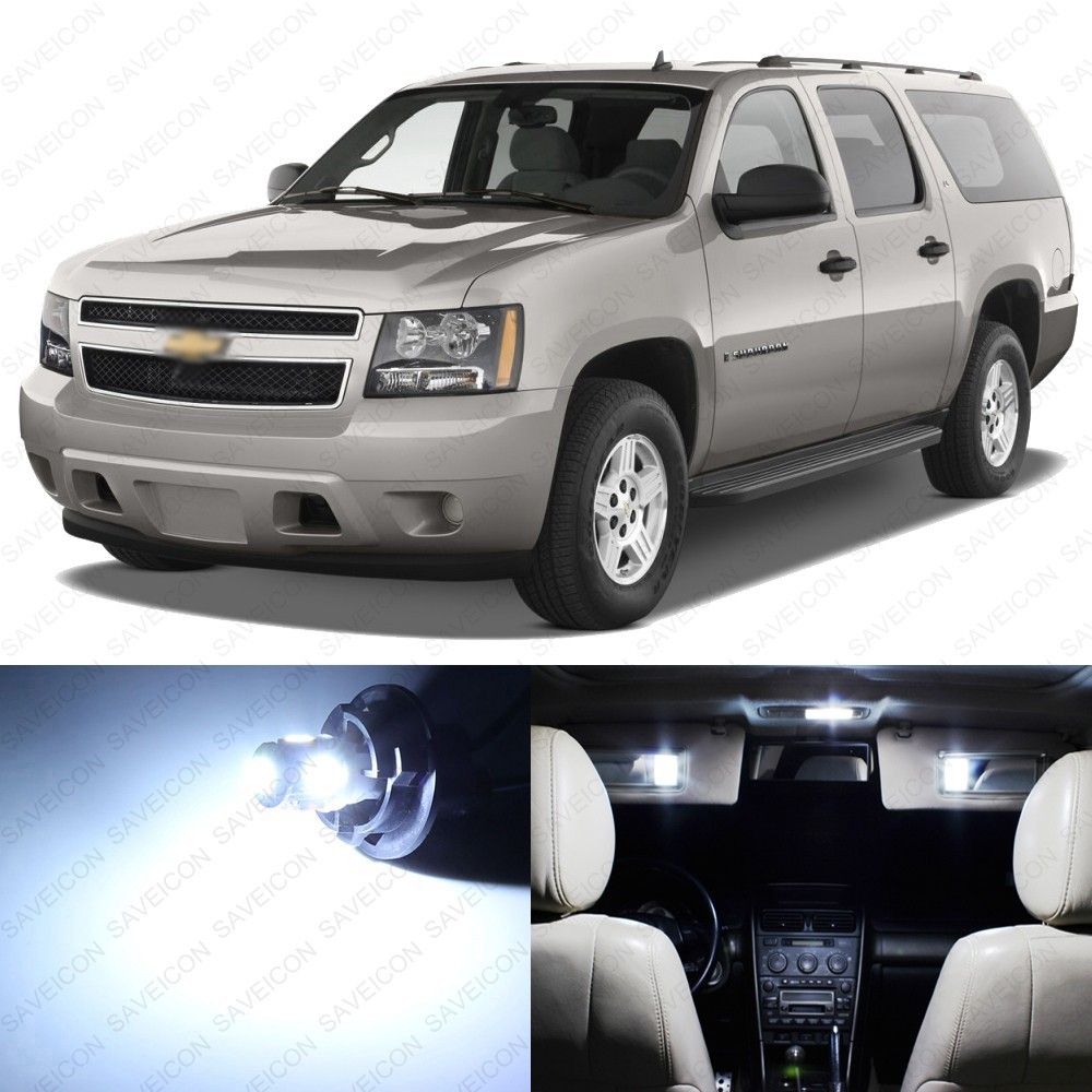 12 x White LED Interior Light Package For 2007 - 2014 Chevy Suburban + TOOL