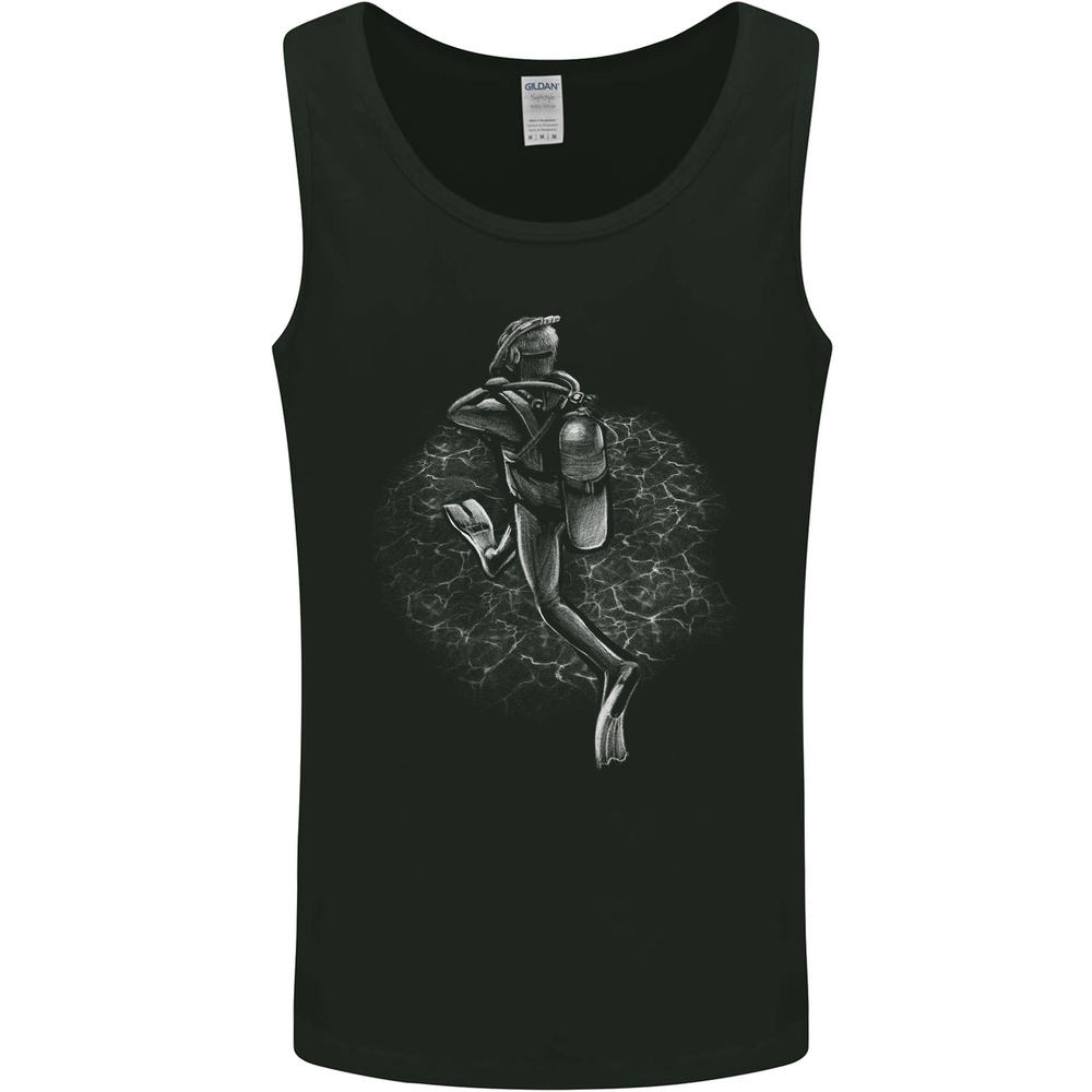 A Scuba Diver Entering the Water Diving Dive Mens Vest Tank Top