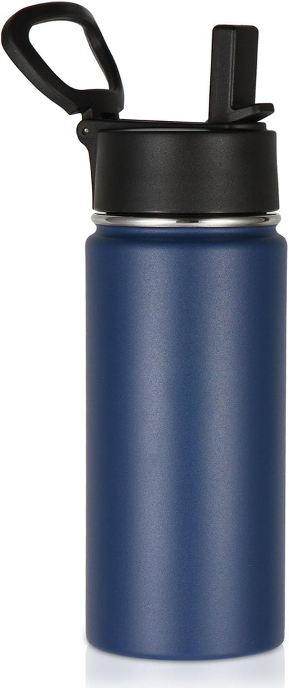 Kids Insulated Water Bottle with Straw,16Oz Stainless Steel Cold Water Bottles f