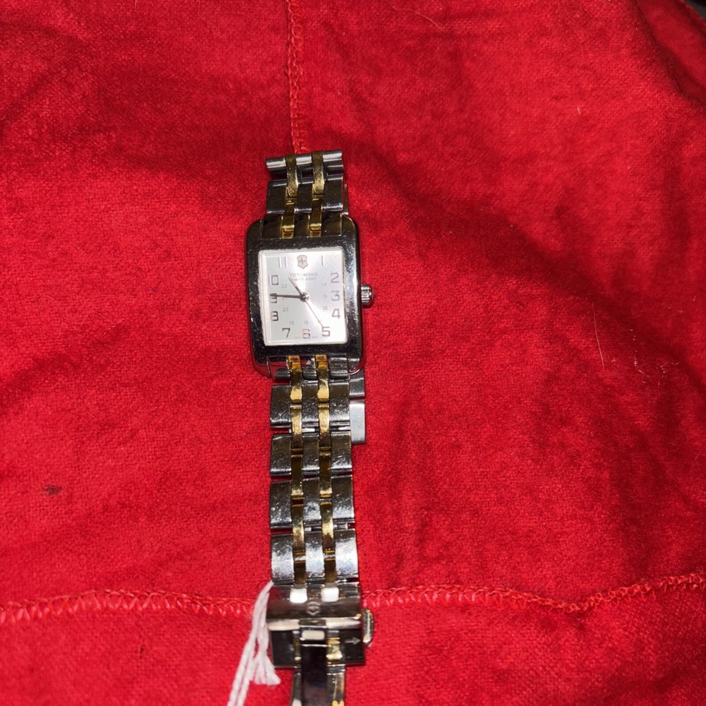 Vintage Womens Victorinox Swiss Army Watch SS With Silver And Gold Tone Bracelet