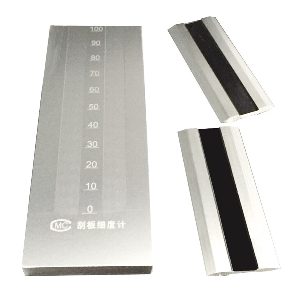 Stainless Steel Double Groove Grindometer Fineness Gauge with Scraper-image