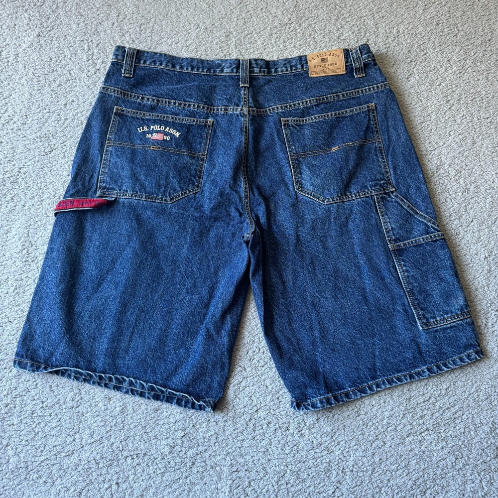 U.S. Polo Assn. Shorts Mens 42 Blue Bermuda Carpenter Denim Jean Skater Hip Hop