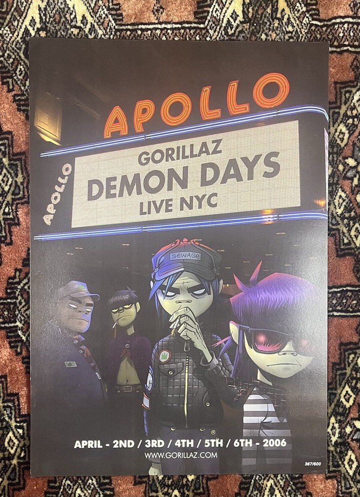 2x Rare Gorillaz Demon Days Live Apollo Theater NYC 2006 Print Set #/600