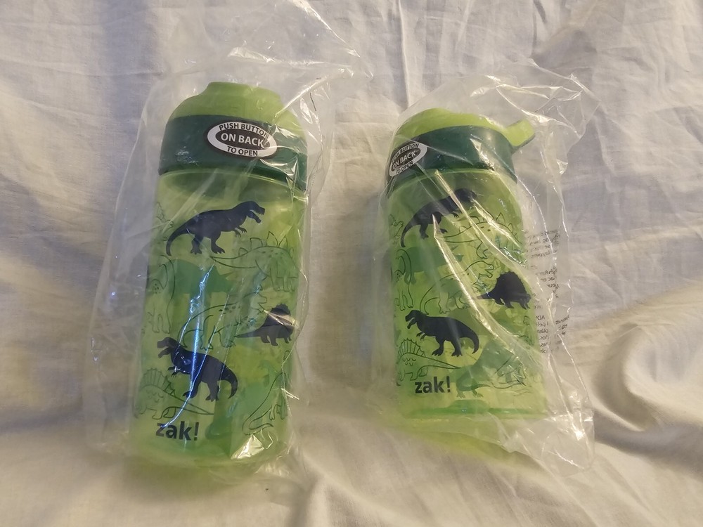 Zak Designs 16oz Riverside Kids Water Bottle with Spout Cover and Built-in...