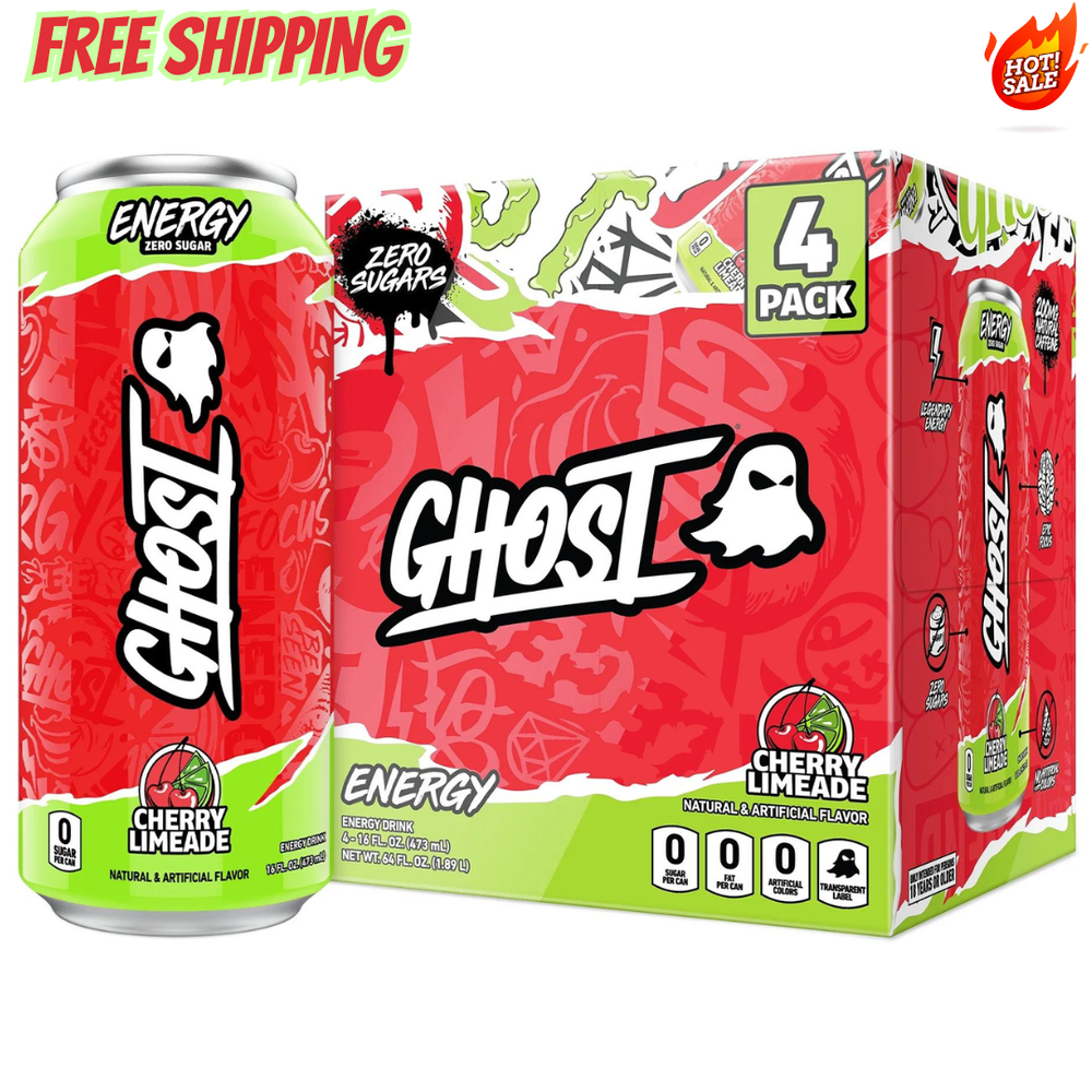 Ghost Energy Drinks Cherry Limeade 16 floz-Energy & Focus & No Artificial Colors