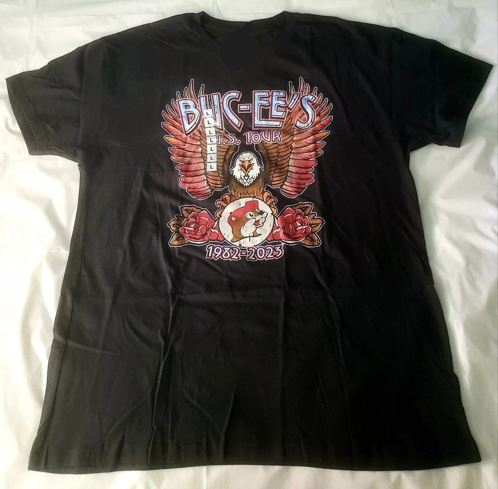 Buc-ee's Shirt Large US Cities Tour 1982-2023 Black New with Tags
