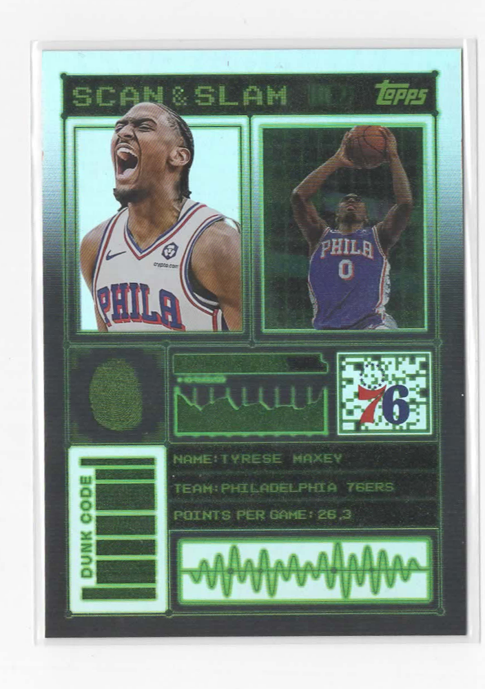 Tyrese Maxey 2025-26 Topps Exclusive Scan & Slam 19 - 76ers
