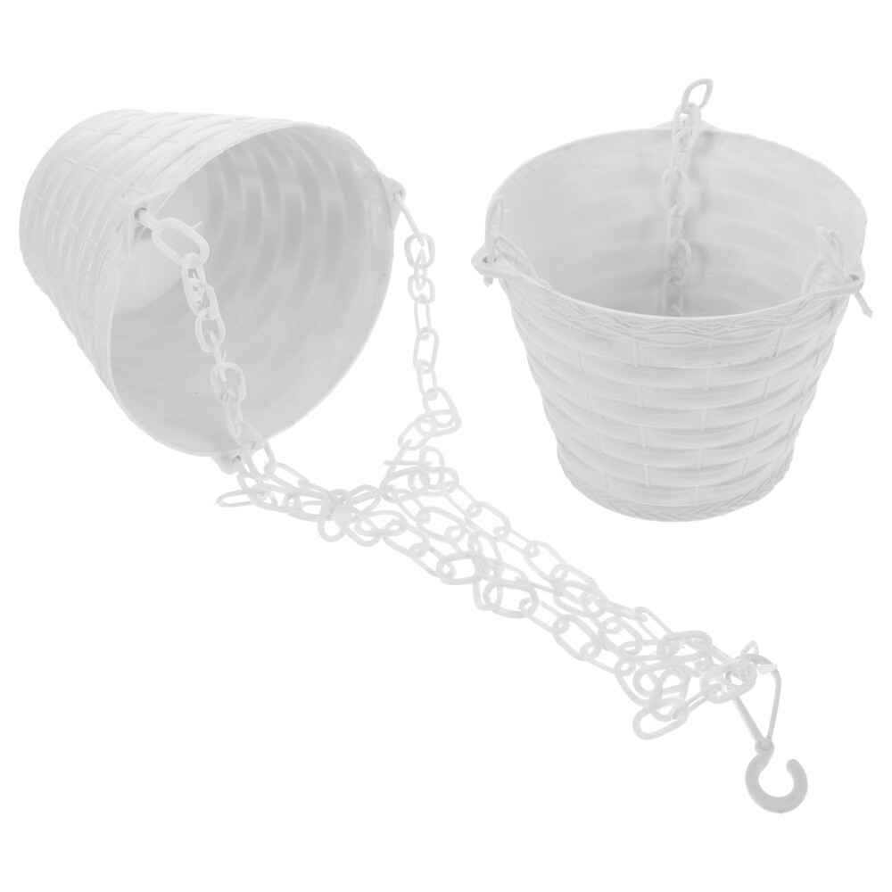 2Pcs Artificial Flower Baskets Hanging Planters Hook Plant Pots Hanging Plants