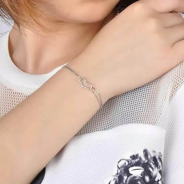 Women Love Heart Double Layer Ankle Bracelet Beach Foot Chain Anklet Jewelr Hot