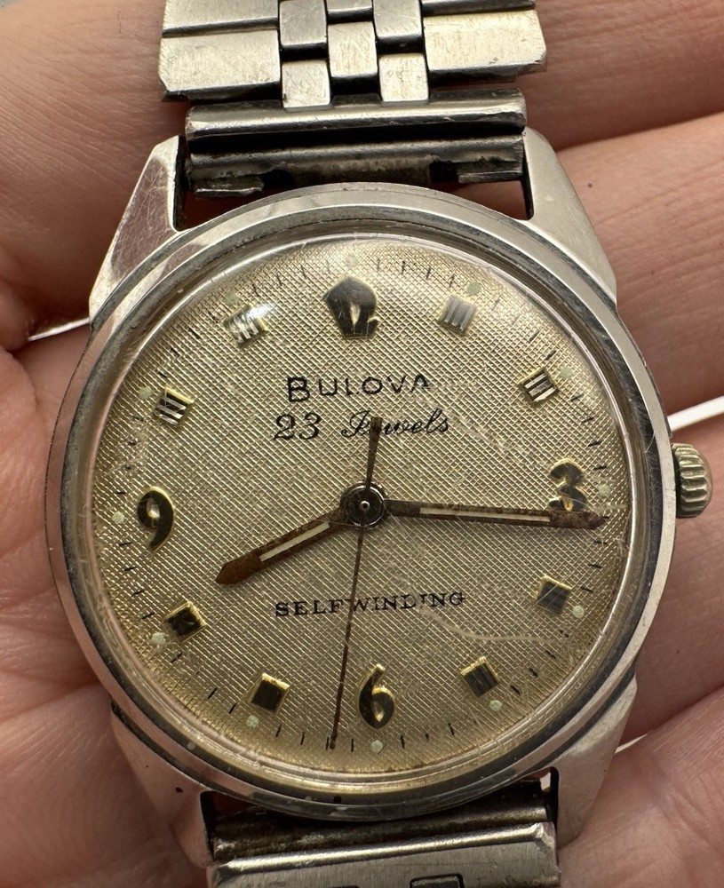Bulova 23 Jewels Automatic 10BZAC Vintage Stainless Men’s Watch Running