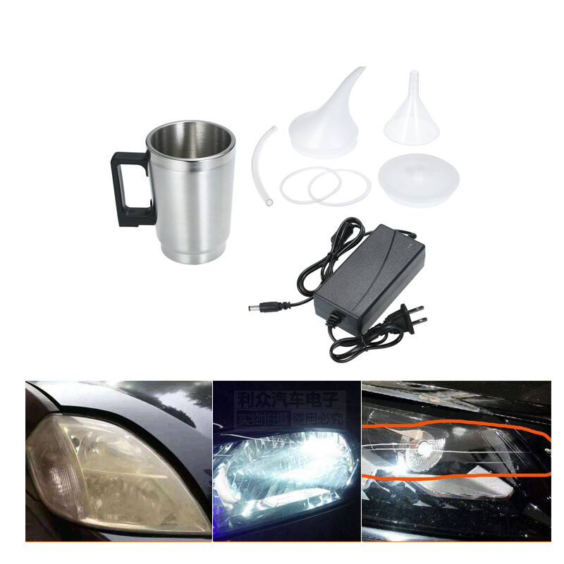 Universal Headlight Lens Lamp Atomizing Cup Kit Polish Repair Restoration 500ML